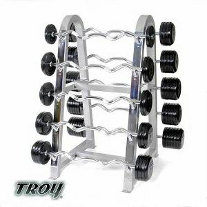 Troy Barbell Horizontal Bar Storage Rack Holds 10 Barbells BB-10